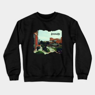 Photo of Greenville South Carolina skyline blue sky sunset USA city break Crewneck Sweatshirt